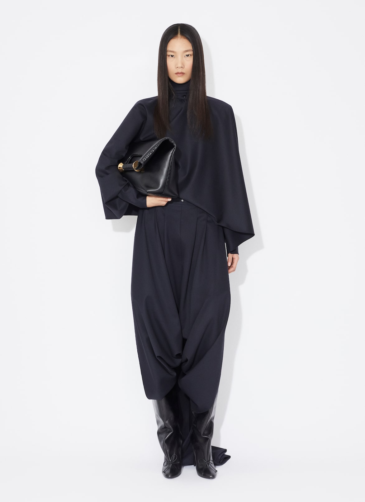 DRAPED TROUSERS ALAÏA DENIM BLUE DRAPED TROUSERS